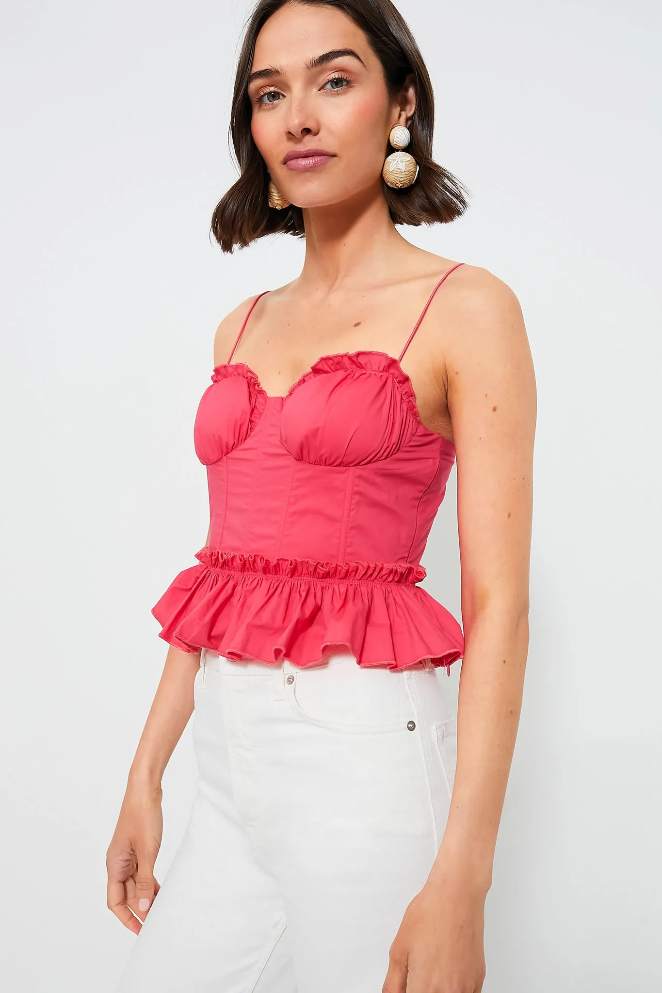 Embroidered Raffia Lantern Earrings sold by Tuckernuck product image thumbnail 3