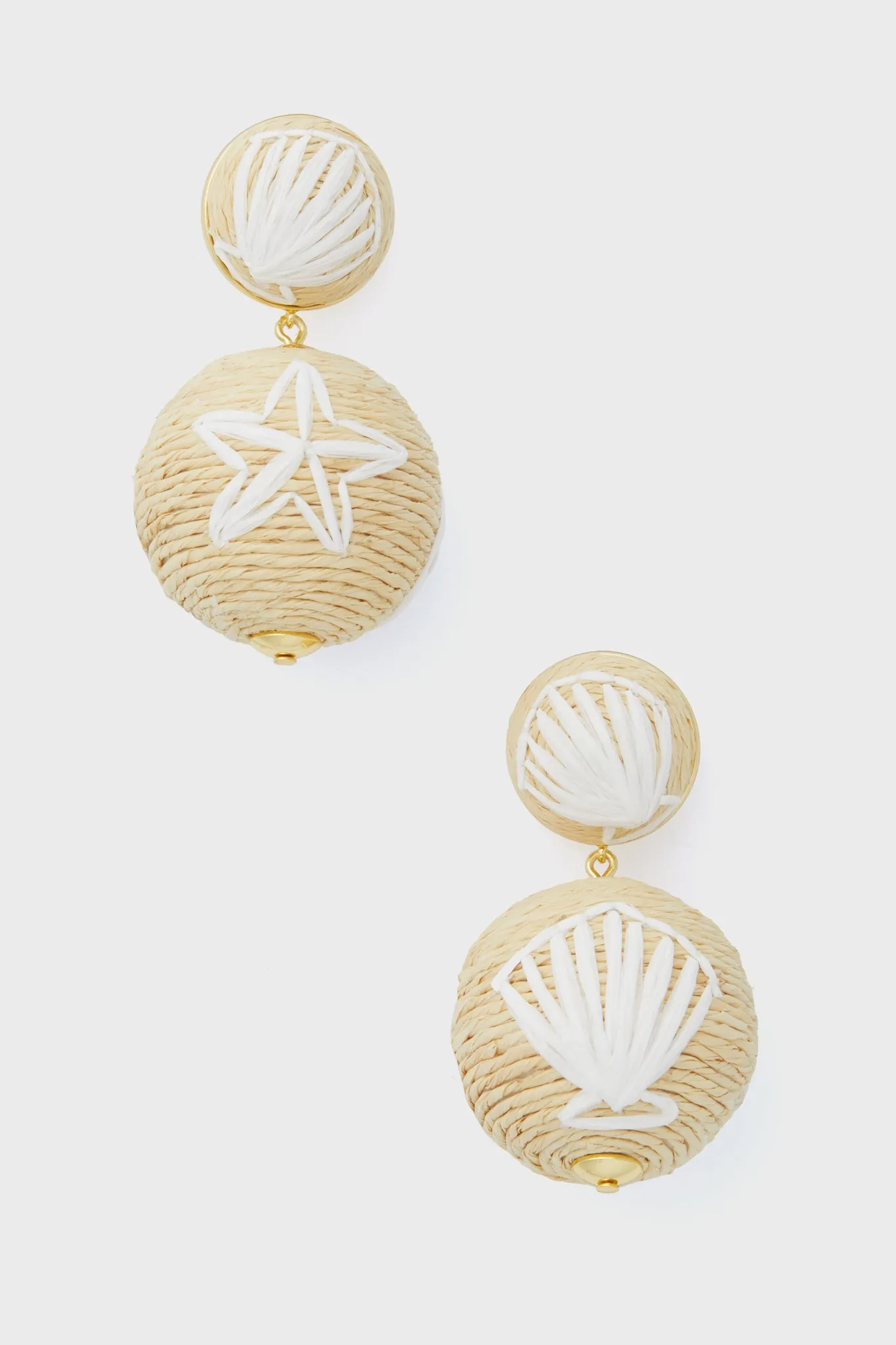 Embroidered Raffia Lantern Earrings sold by Tuckernuck