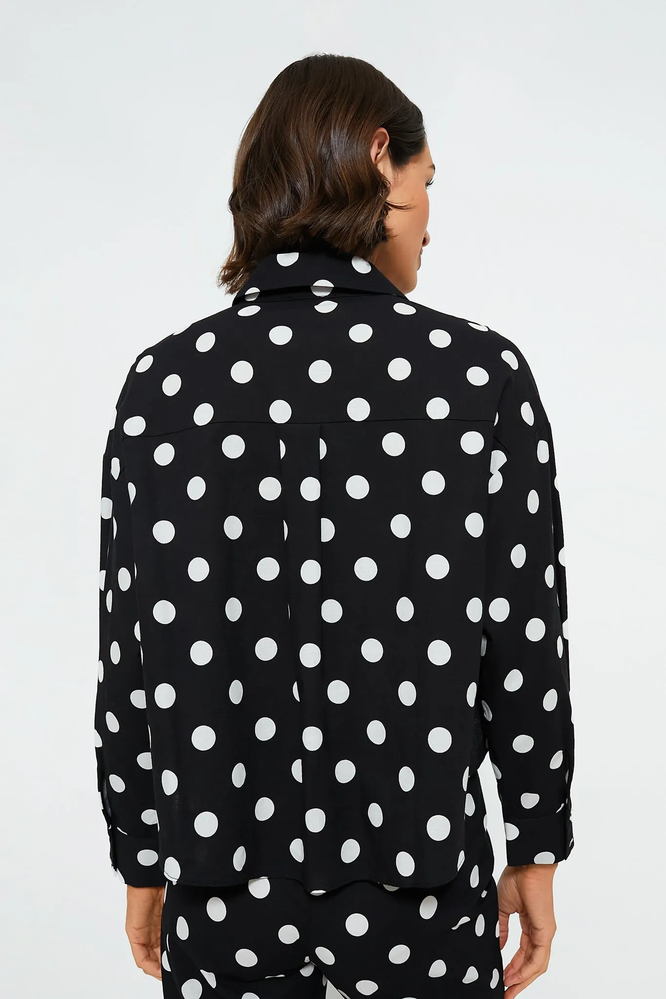 Black Polka Dot Tie-Front Juliana Shirt sold by Tuckernuck product image thumbnail 4