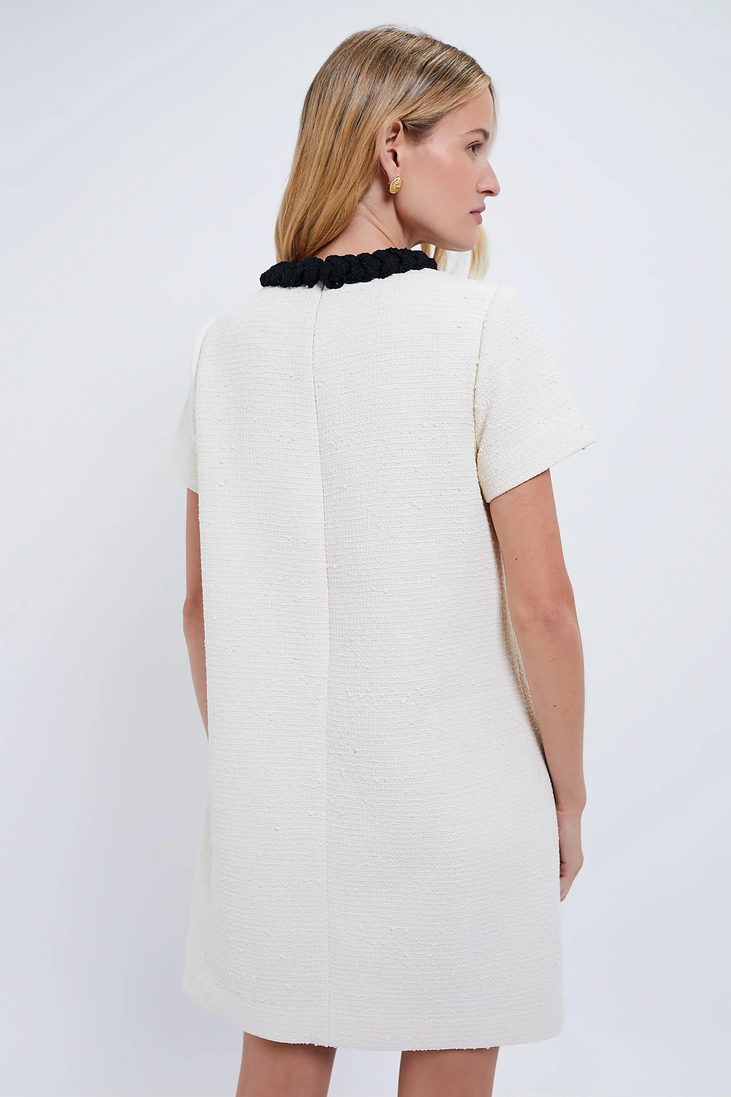 Cream Tweed Short Sleeve Jackie Dress sold by Tuckernuck product image thumbnail 4