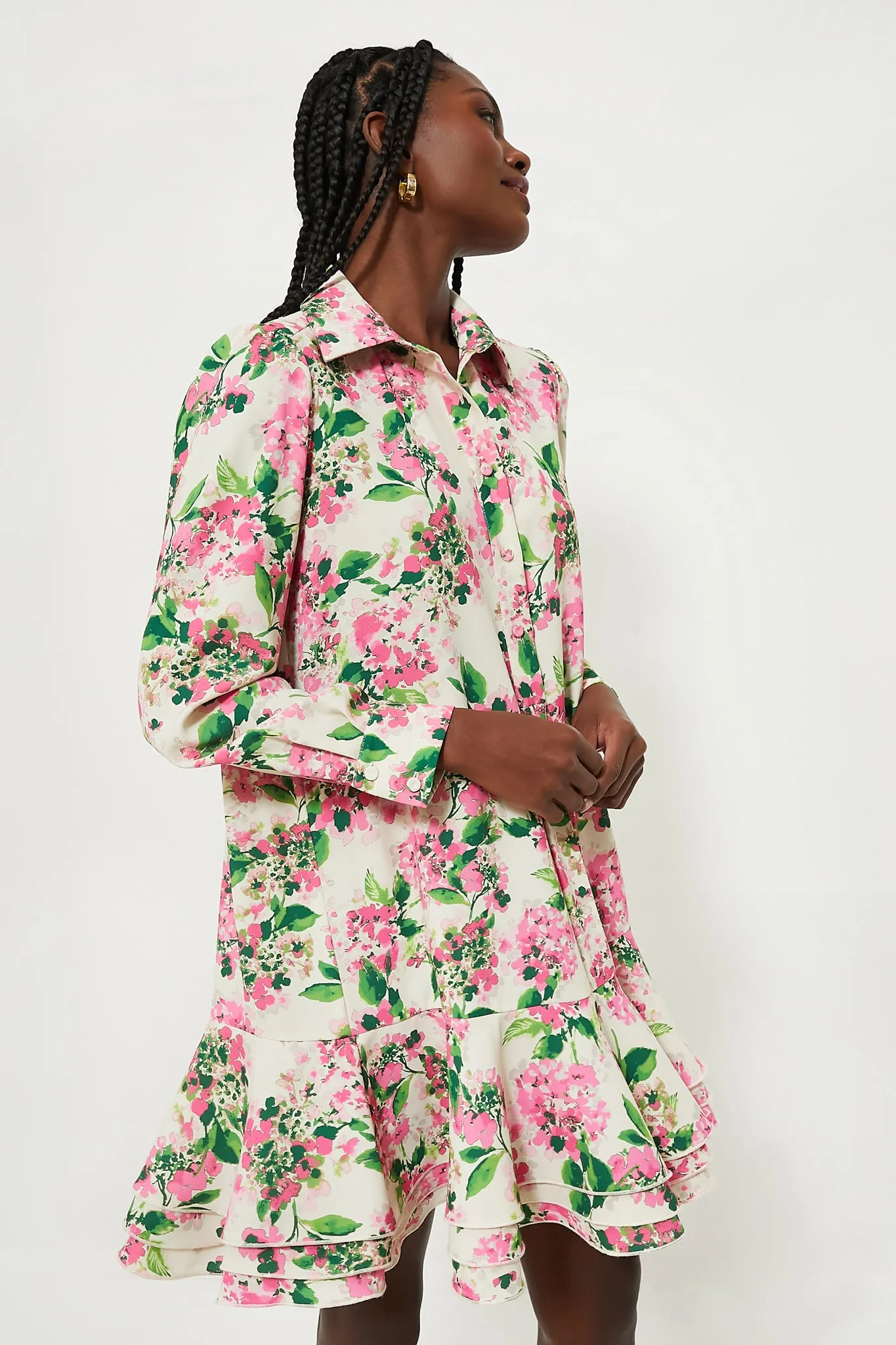 Gossamer Pink Hydrangea Callahan Shirt Dress sold by Tuckernuck product image thumbnail 3