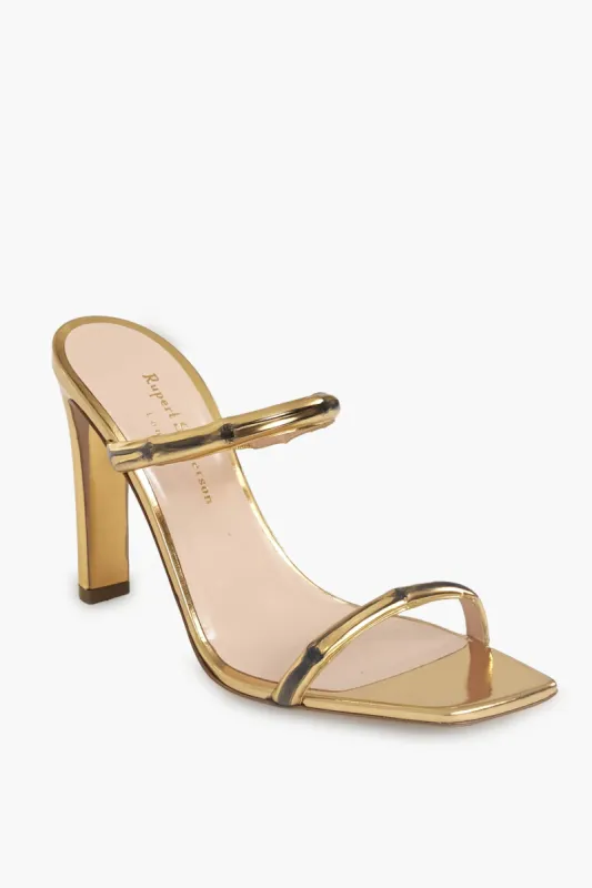 Stromboli Mirror Gold Bamboo Strappy Sandals sold by Tuckernuck