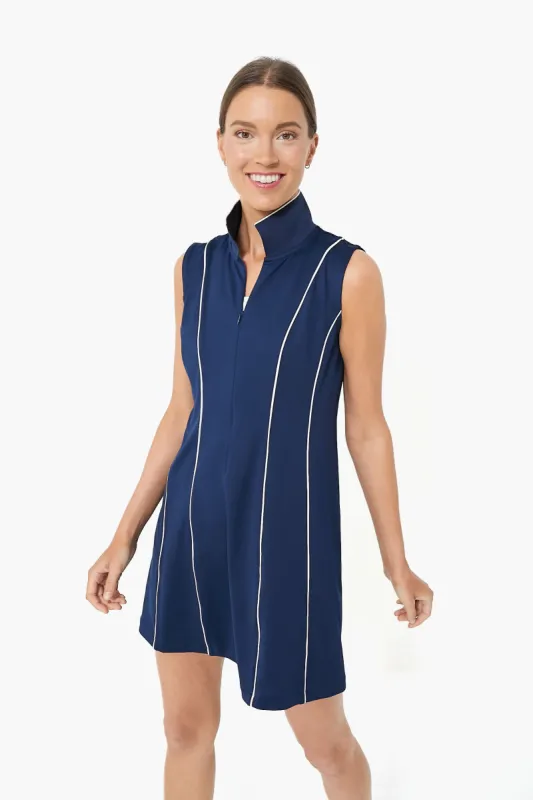 Navy Roxana Half Zip Golf Dress sold by Tuckernuck