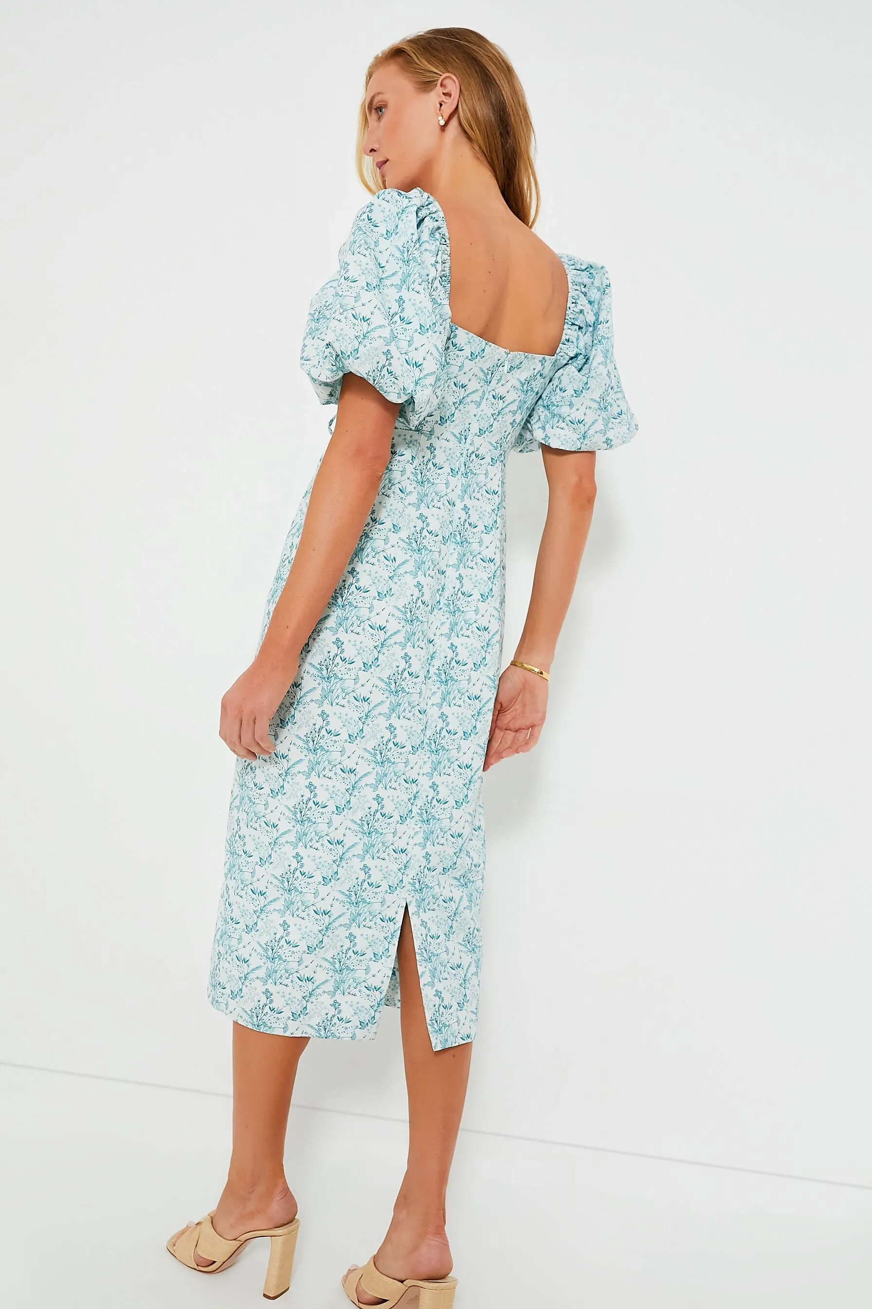 Teal Floral Lace-Up Lila Midi Dress sold by Tuckernuck product image thumbnail 5