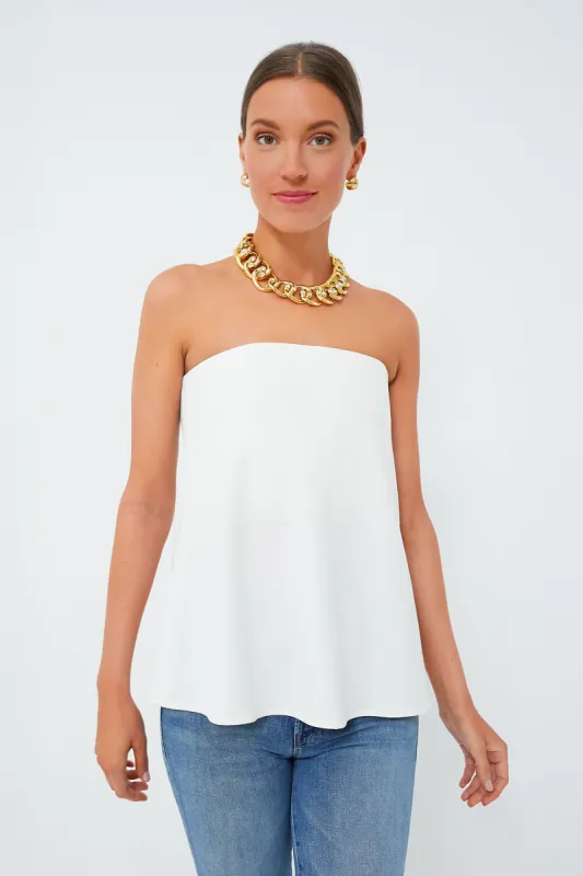 Strapless Ivory Crepe Marin Top sold by Tuckernuck