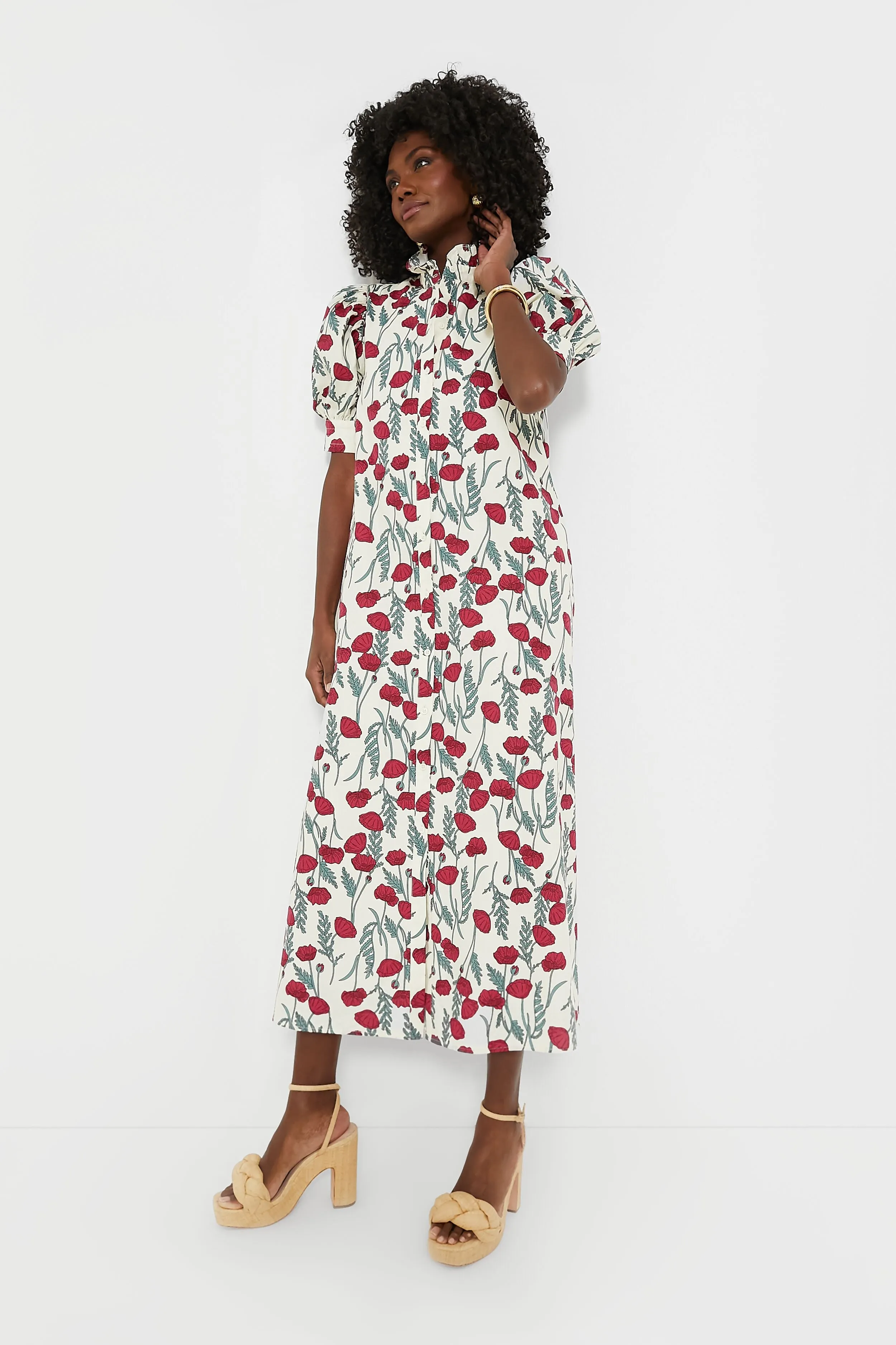 Amaryllis Floral Louisa Midi Dress sold by Tuckernuck