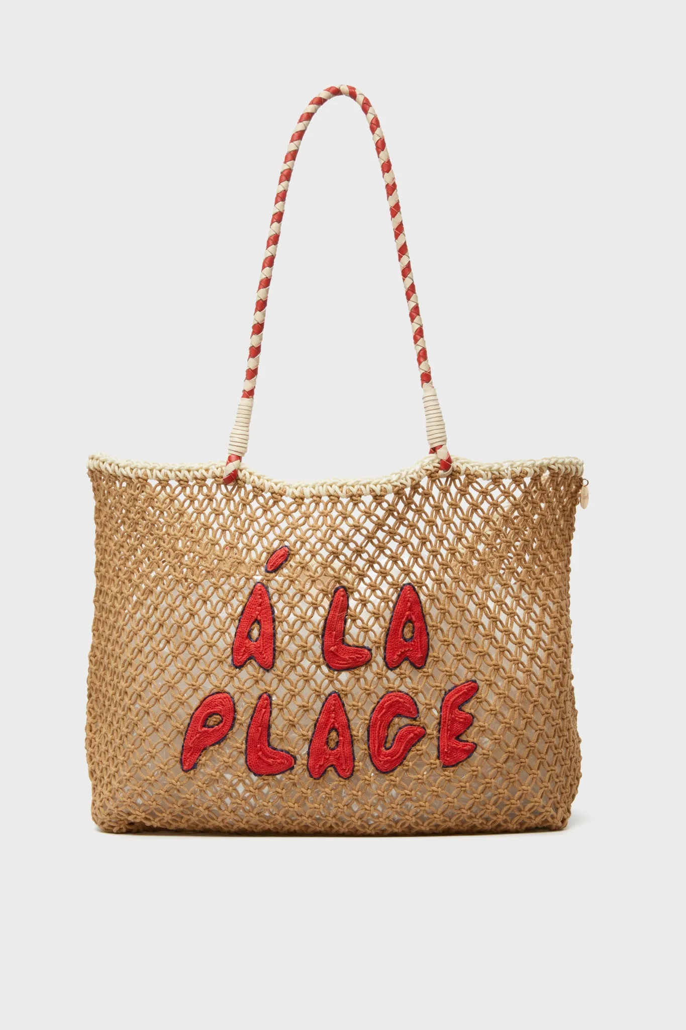 Tan Crochet A La Plage Lete Tote sold by Tuckernuck