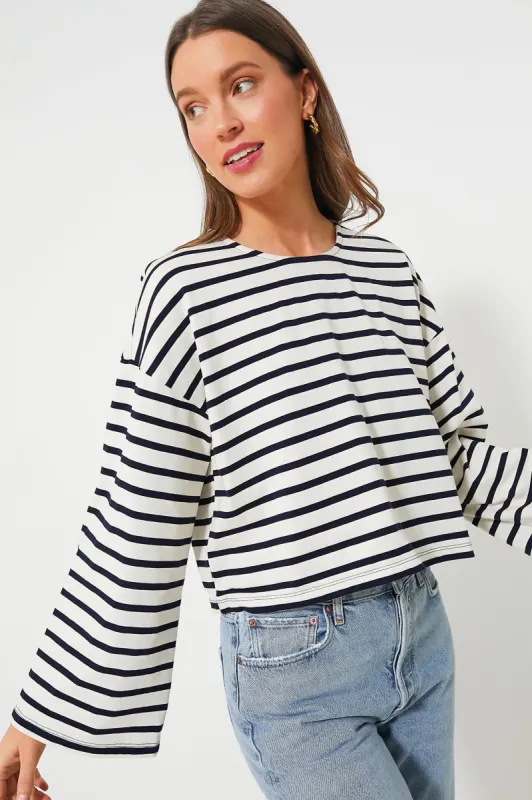 Navy Stripe Dionne Cotton Shirt made by Tuckernuck