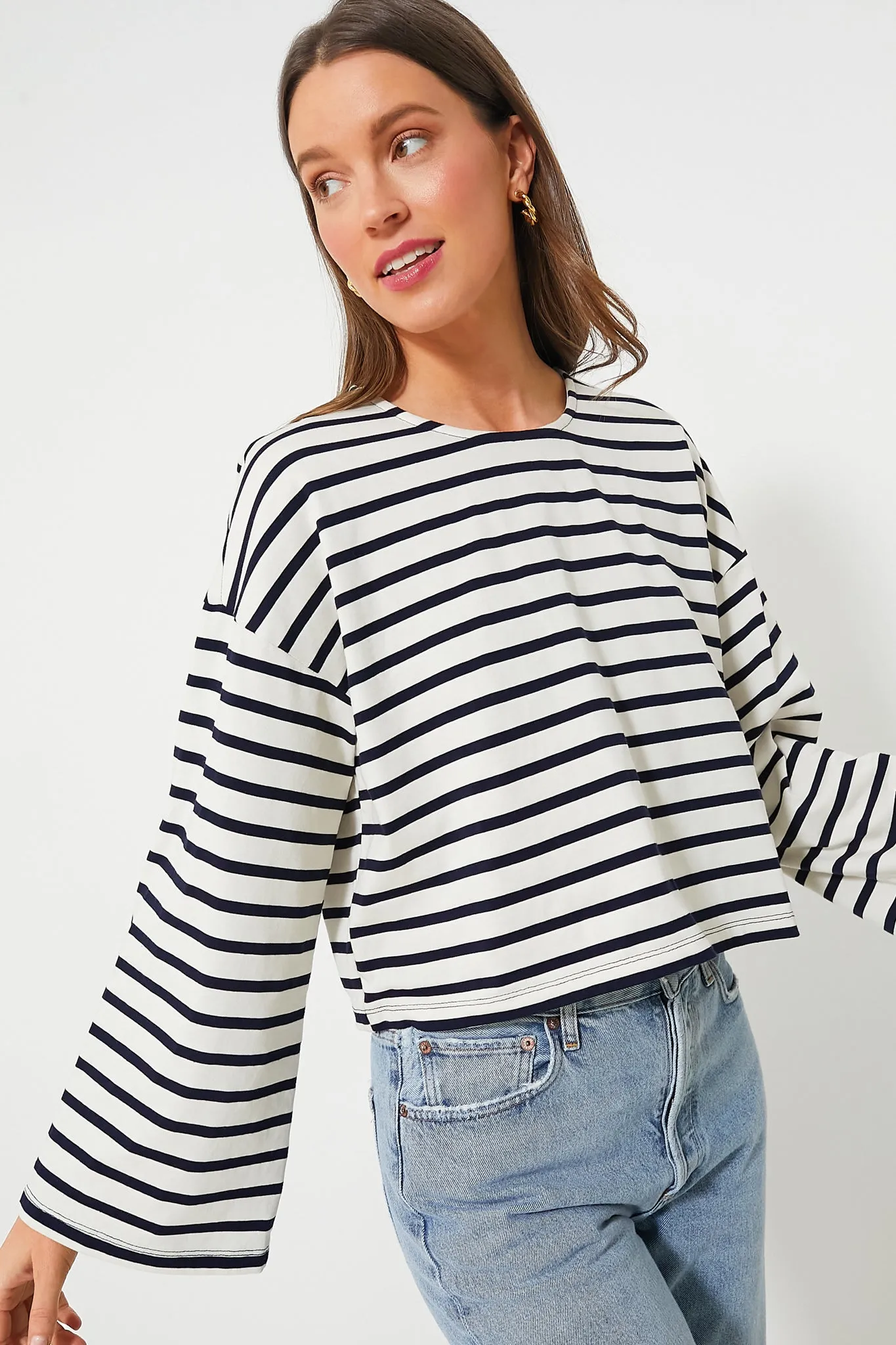 Navy Stripe Dionne Cotton Shirt sold by Tuckernuck