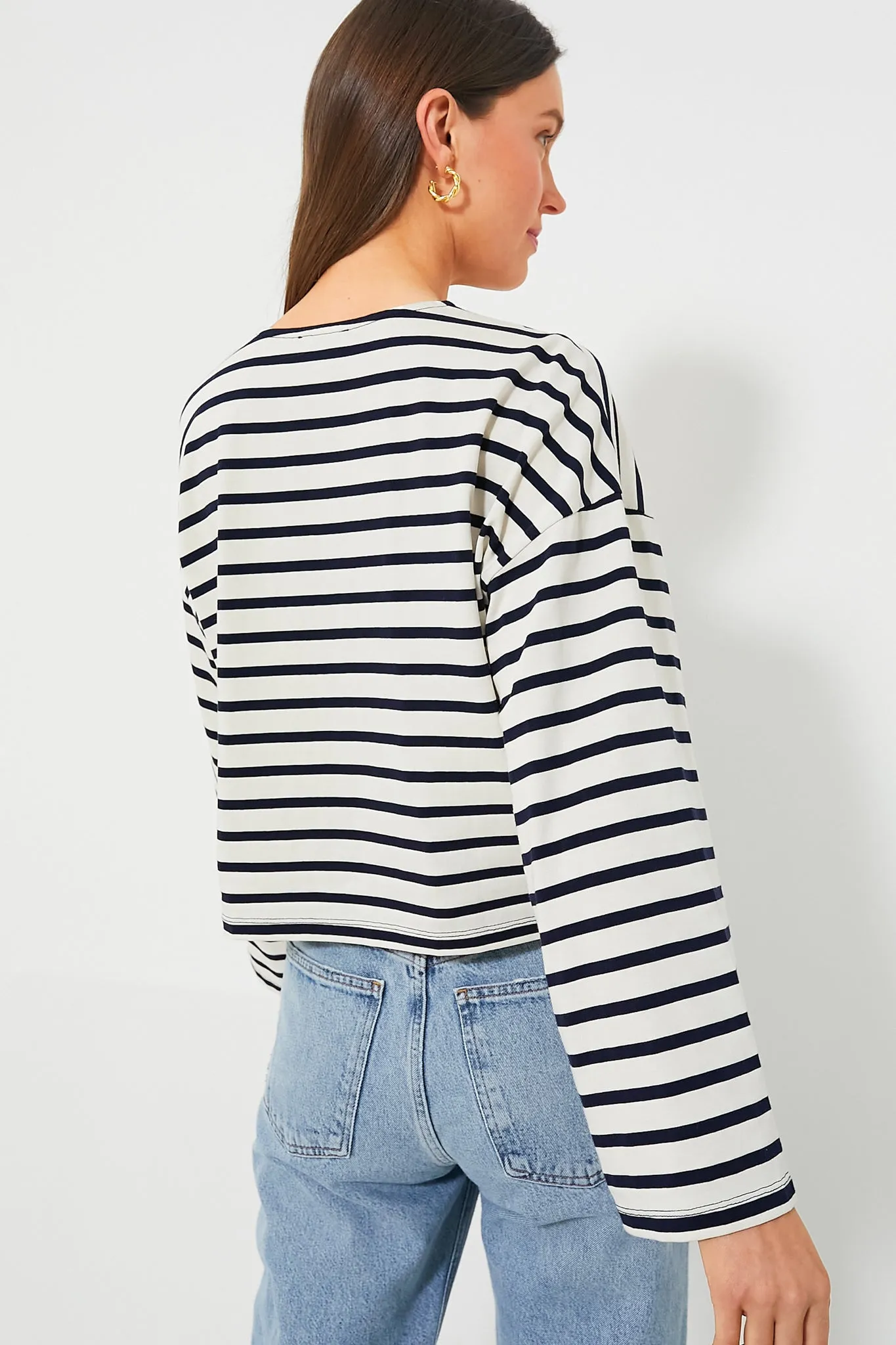 Navy Stripe Dionne Cotton Shirt sold by Tuckernuck product image thumbnail 4