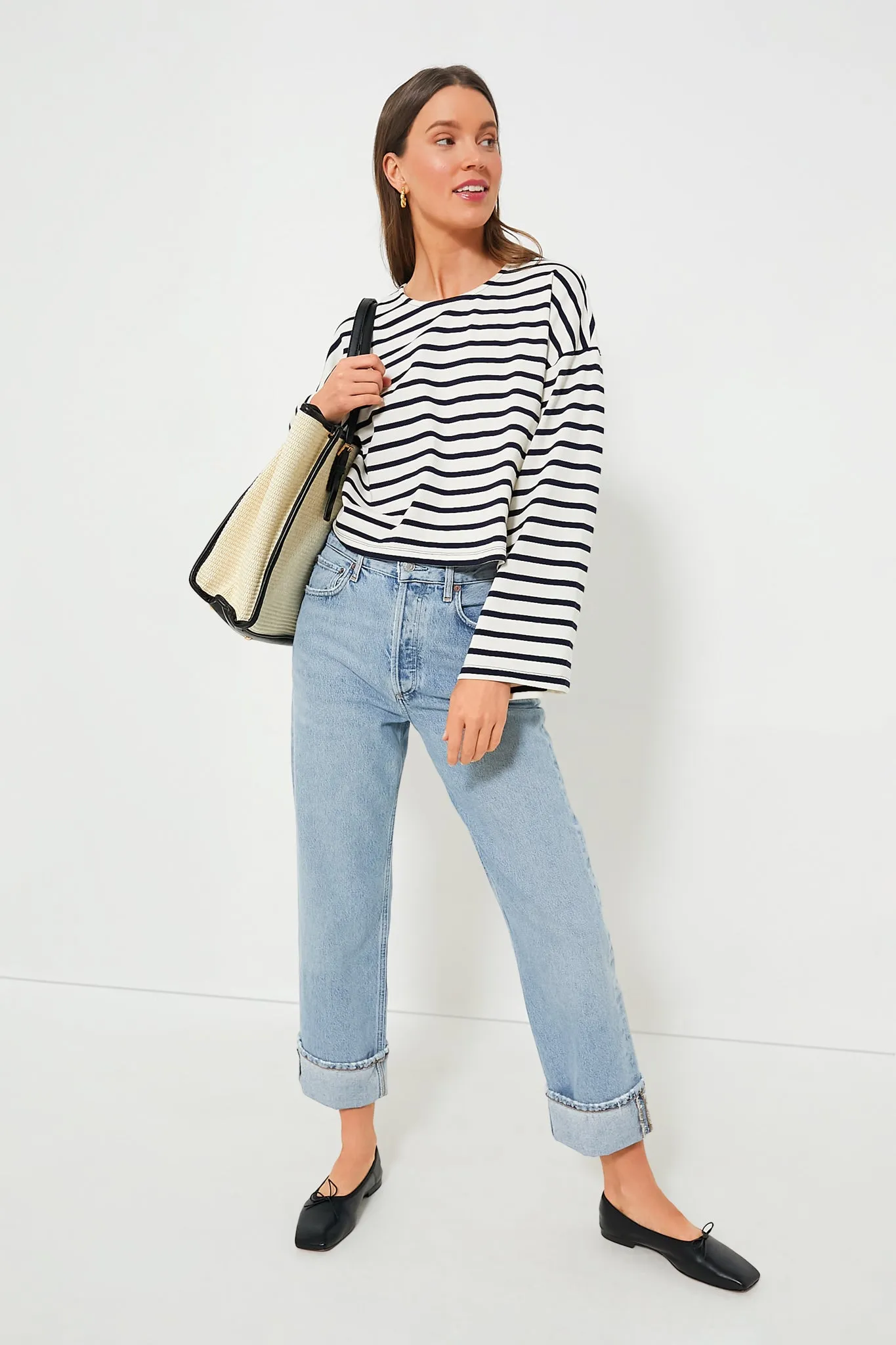 Navy Stripe Dionne Cotton Shirt sold by Tuckernuck product image thumbnail 2