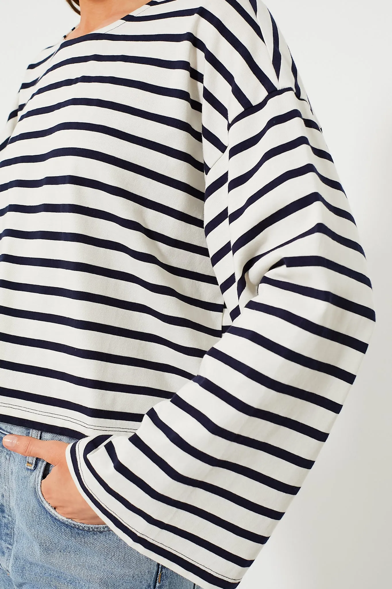 Navy Stripe Dionne Cotton Shirt sold by Tuckernuck product image thumbnail 5