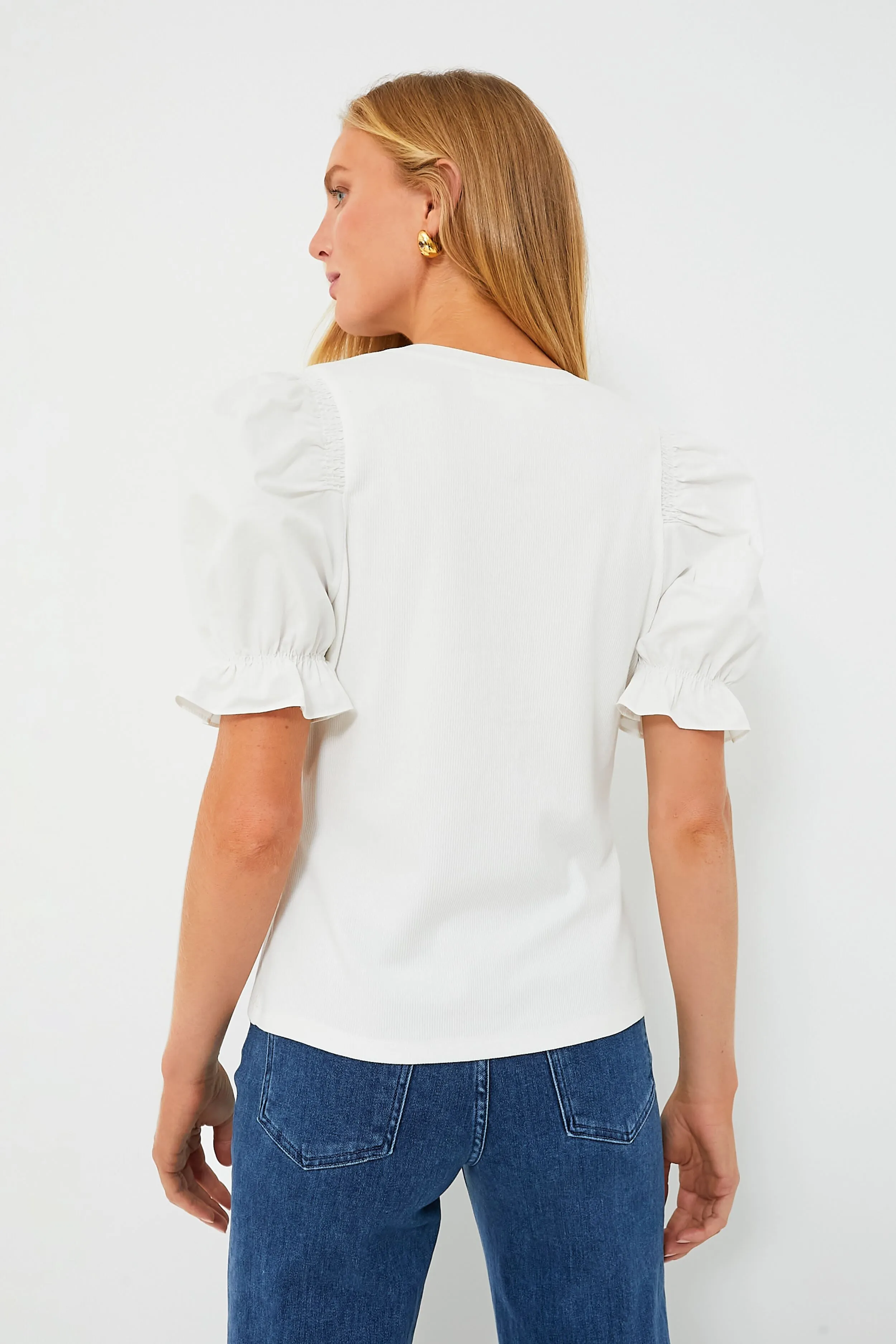 White Livia Puff Sleeve Top sold by Tuckernuck product image thumbnail 4