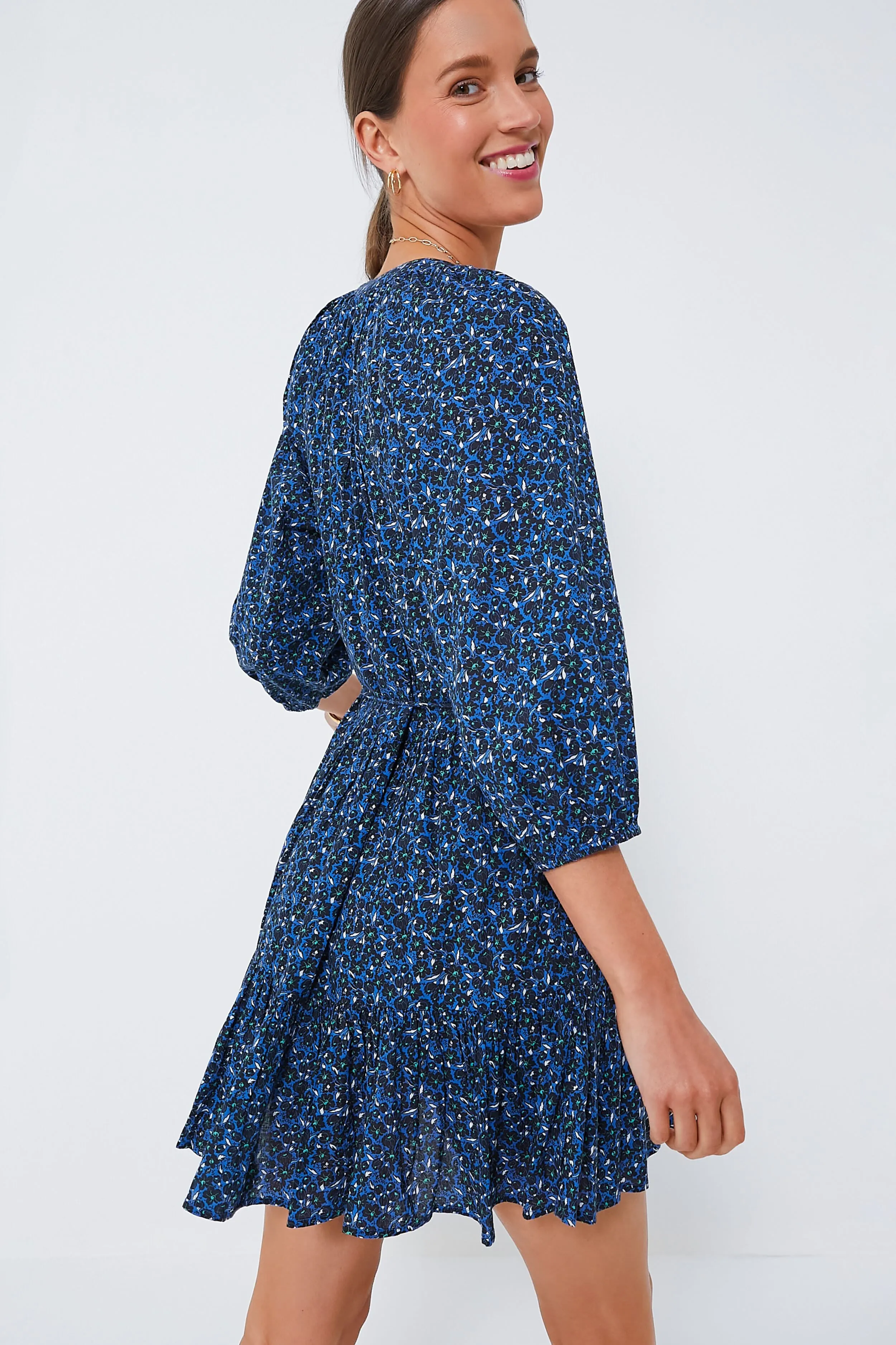 Spagliato Floral Blue Mini Mitte Dress sold by Tuckernuck product image thumbnail 4