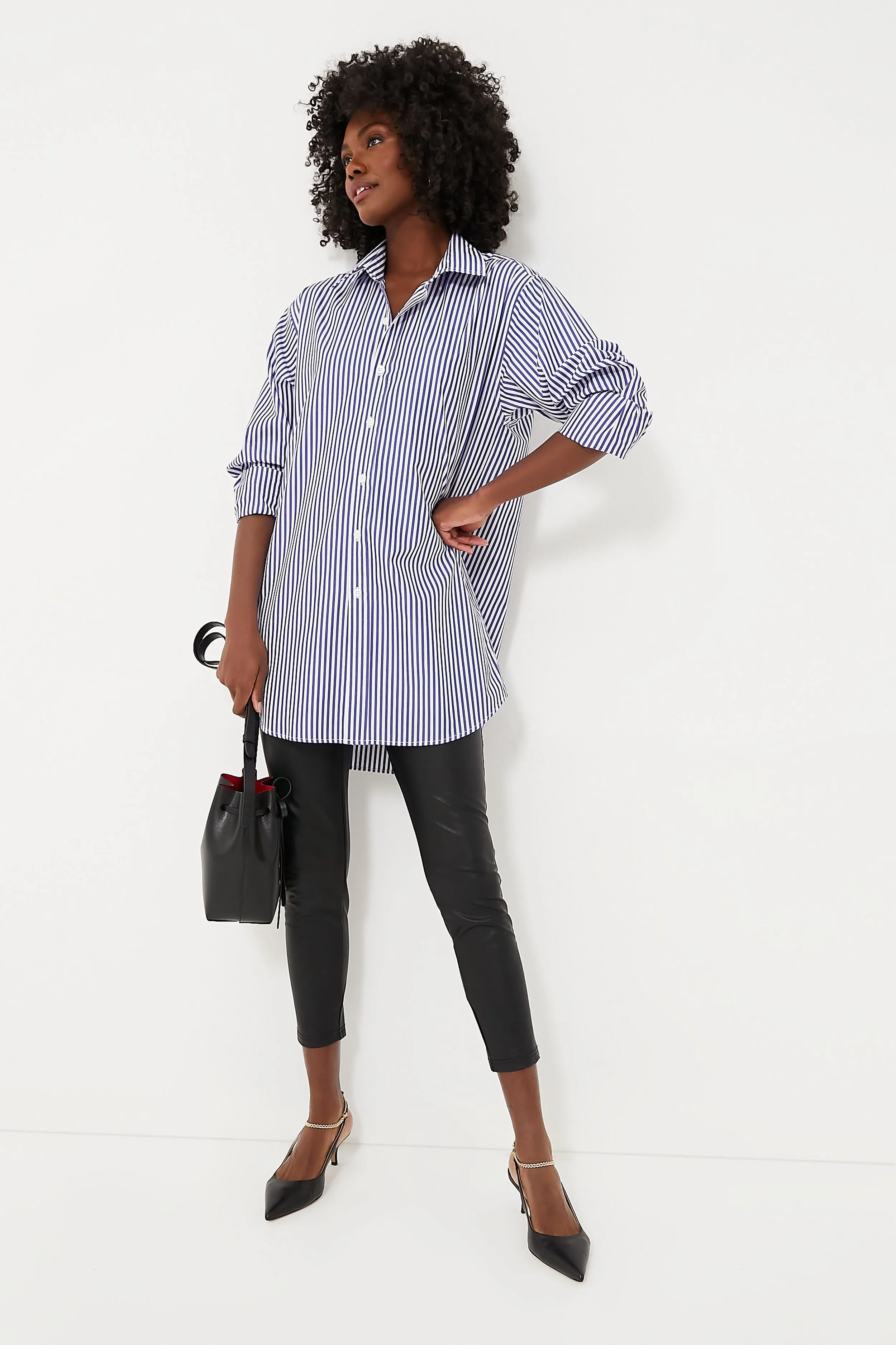 Navy Stripe Oversized Shirt sold by Tuckernuck product image thumbnail 2