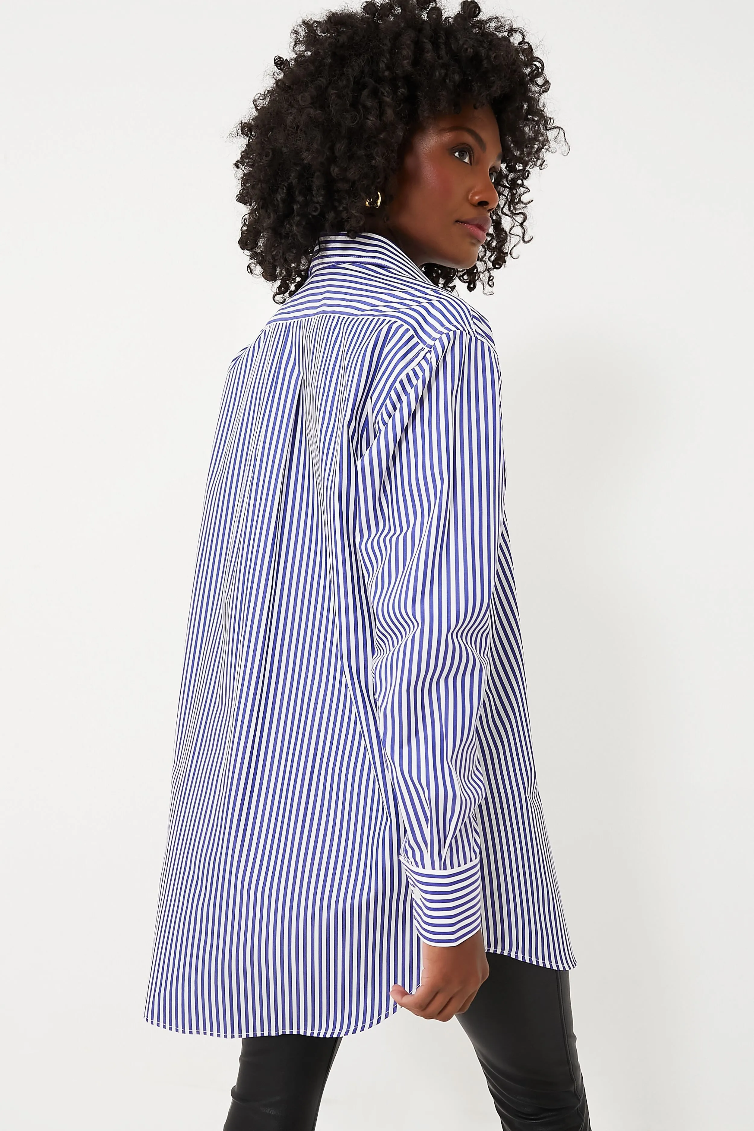Navy Stripe Oversized Shirt sold by Tuckernuck product image thumbnail 3