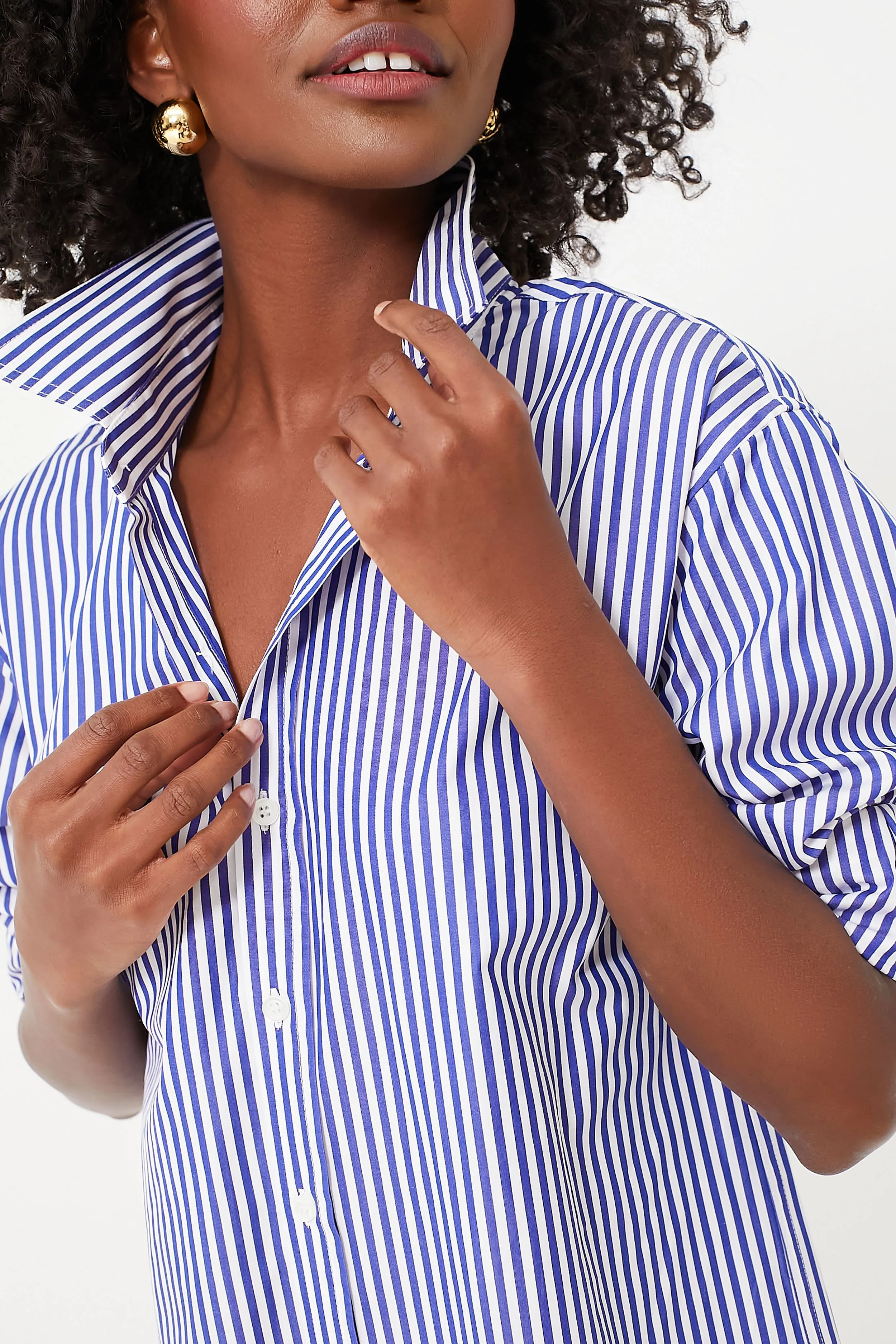 Navy Stripe Oversized Shirt sold by Tuckernuck product image thumbnail 4
