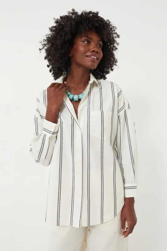 Vanilla Navy Two Stripe Chiara Shirt sold by Tuckernuck