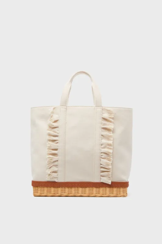 Natural The Gardener Tote Ruffle sold by Tuckernuck