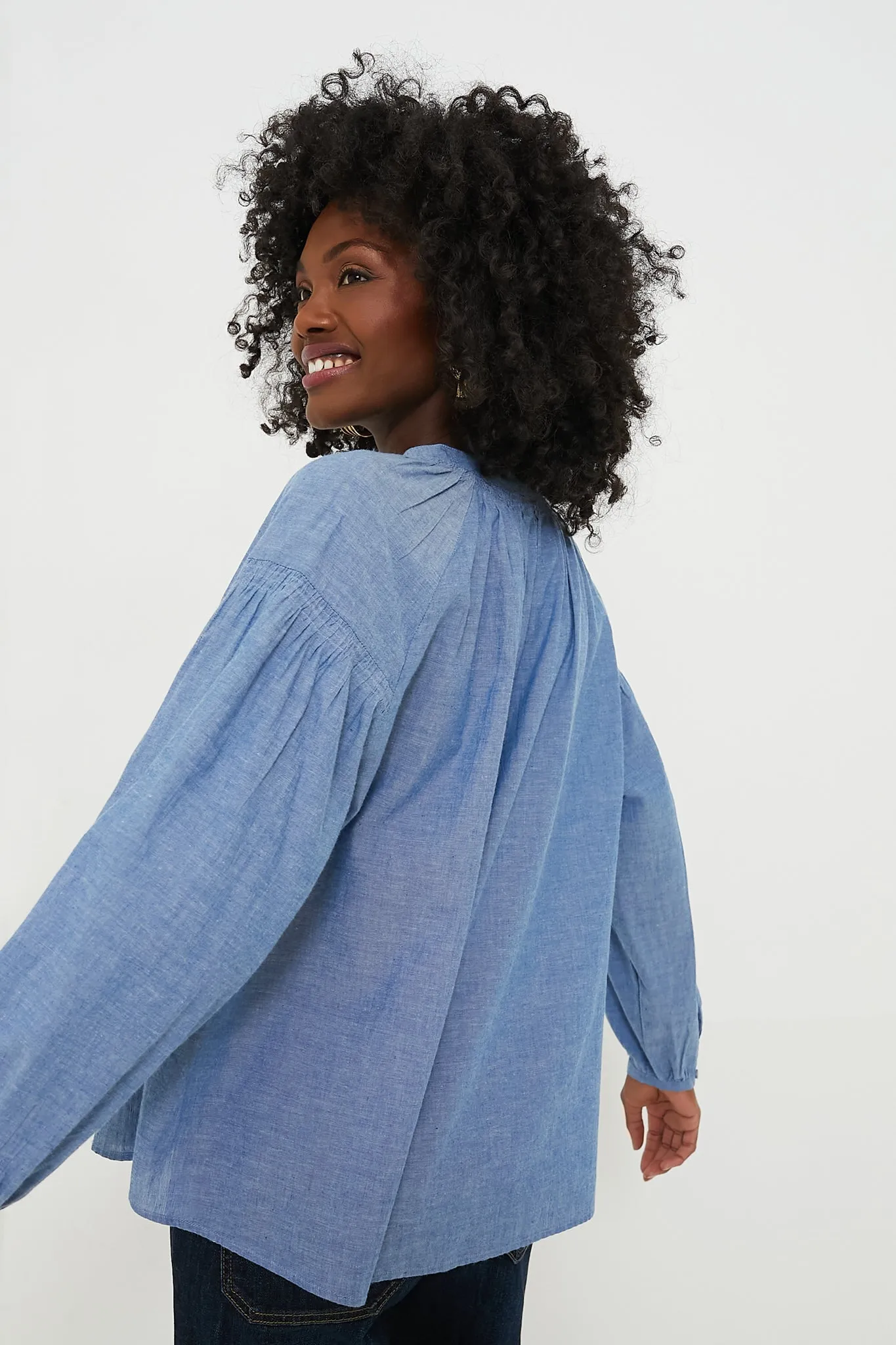 Chambray Nipoa Button Blouse sold by Tuckernuck product image thumbnail 4