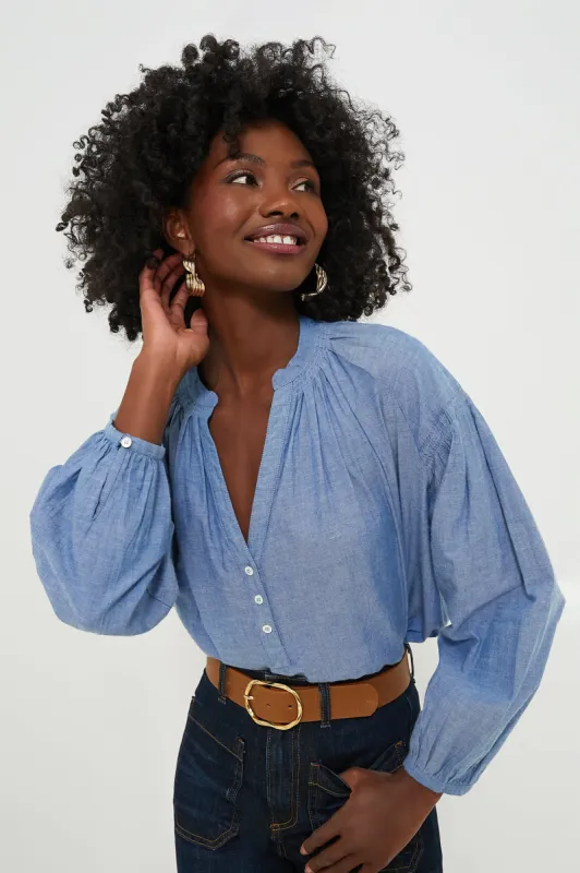 Chambray Nipoa Button Blouse sold by Tuckernuck