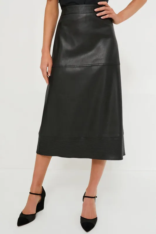 Black Leather Zaira Skirt sold by Tuckernuck