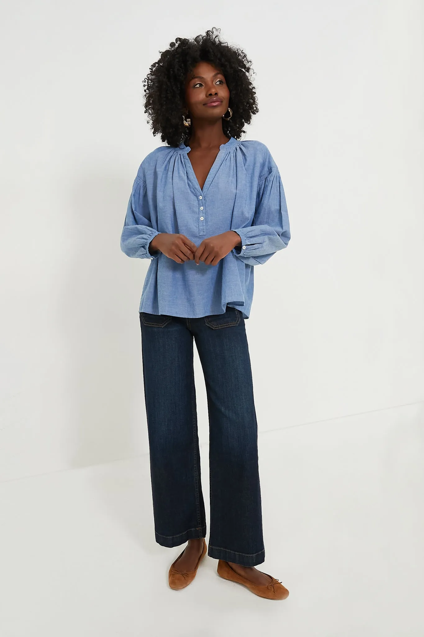 Chambray Nipoa Button Blouse sold by Tuckernuck product image thumbnail 2