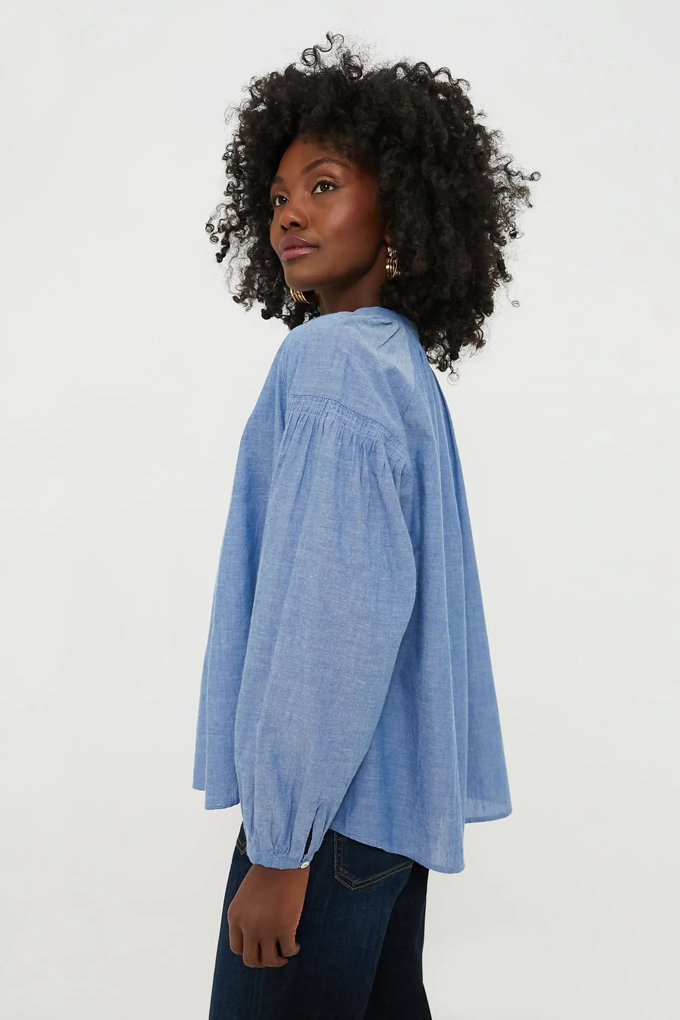 Chambray Nipoa Button Blouse sold by Tuckernuck product image thumbnail 3
