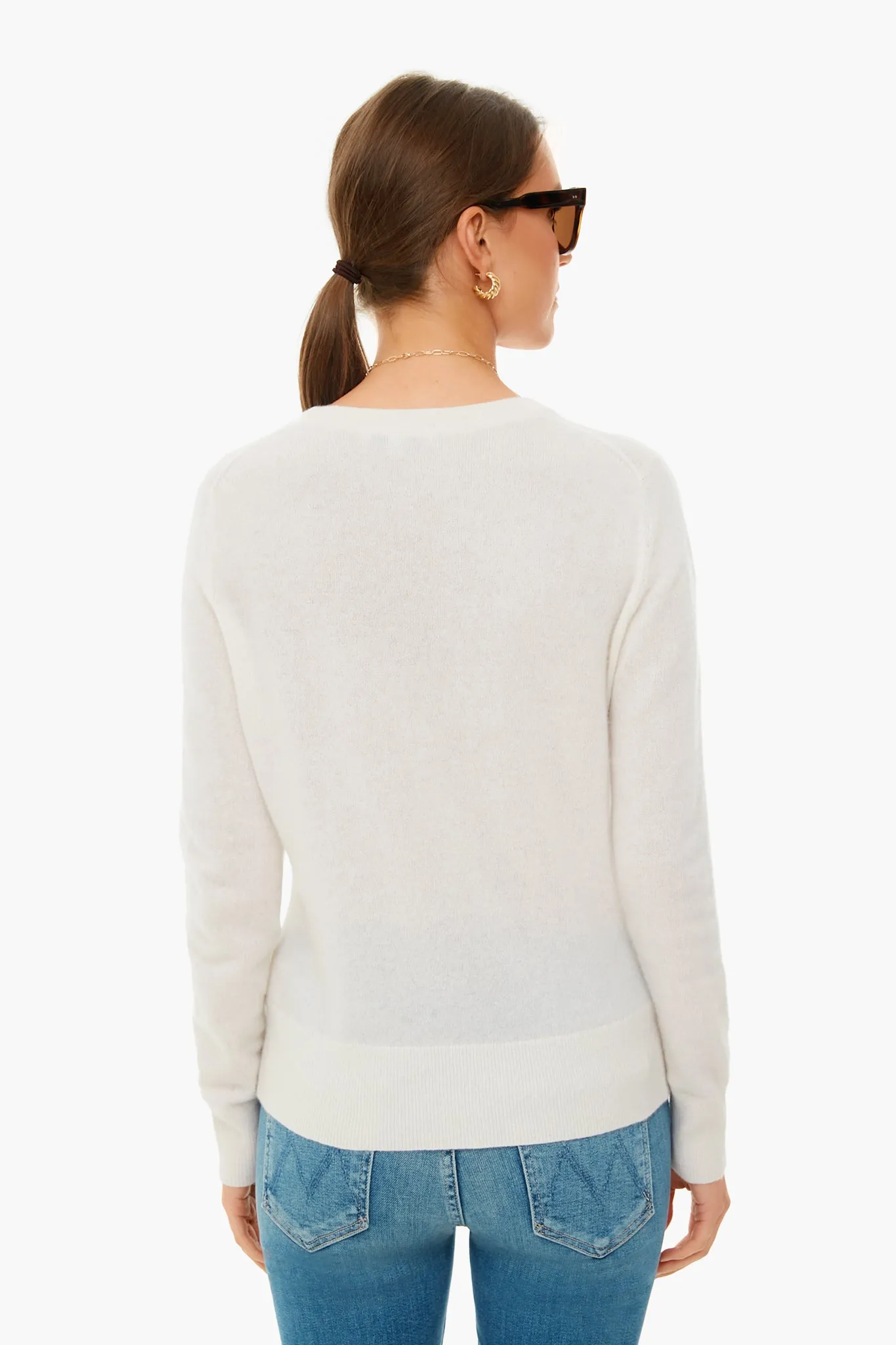 Soft White Cashmere Classic Crewneck Sweater sold by Tuckernuck product image thumbnail 4