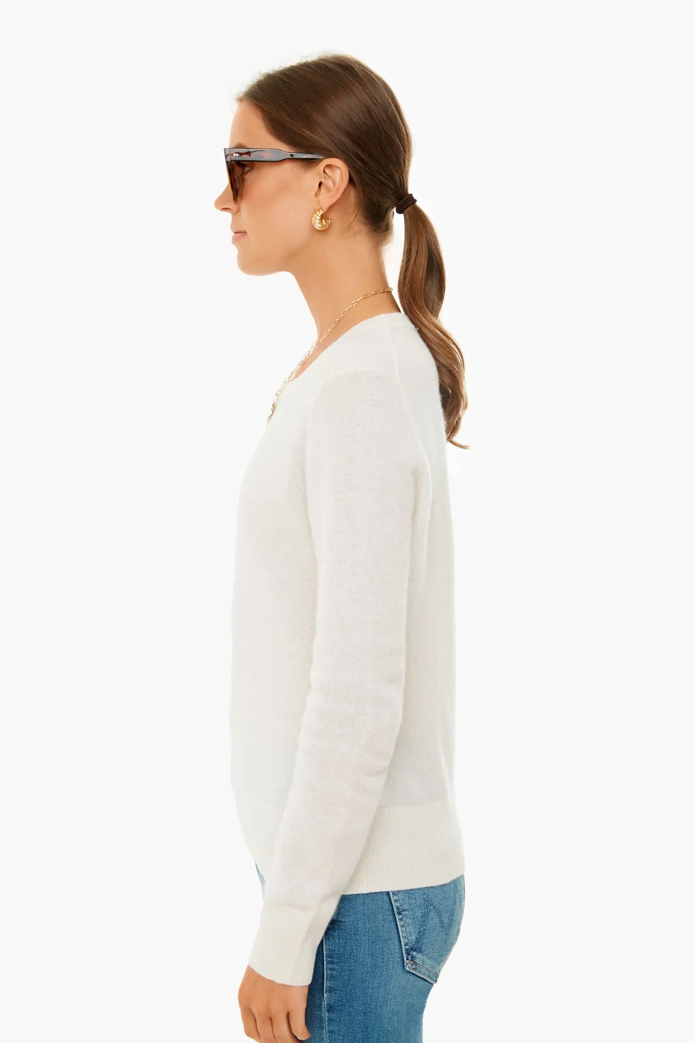 Soft White Cashmere Classic Crewneck Sweater sold by Tuckernuck product image thumbnail 3