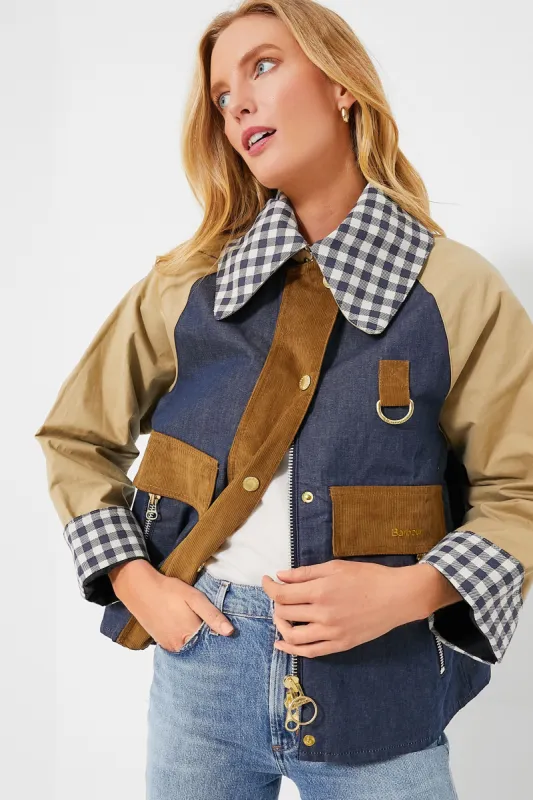 Summer Navy Northumberland Catton Patch Showerproof sold by Tuckernuck