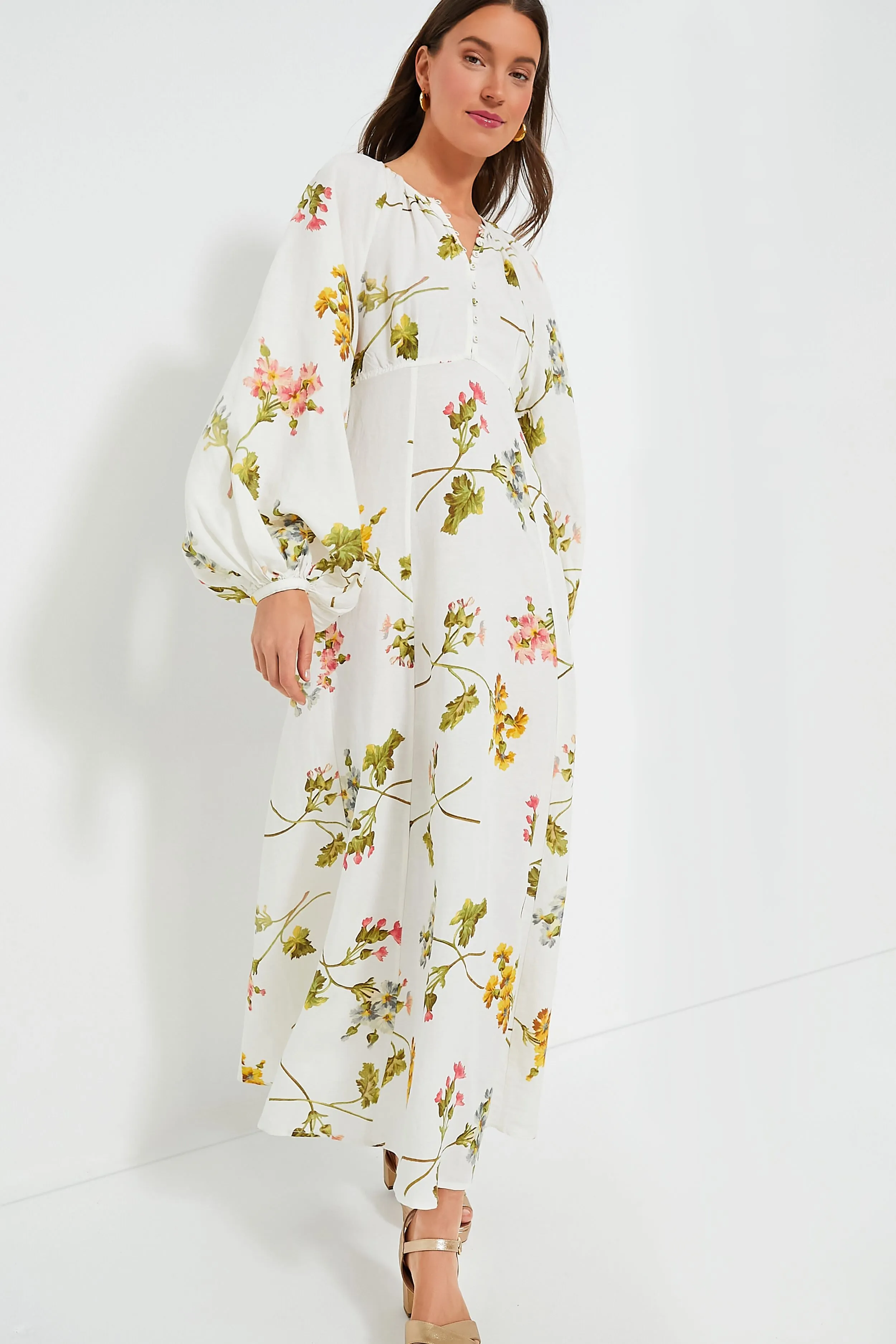 Botanical Linen Relaxed Midi Dress sold by Tuckernuck