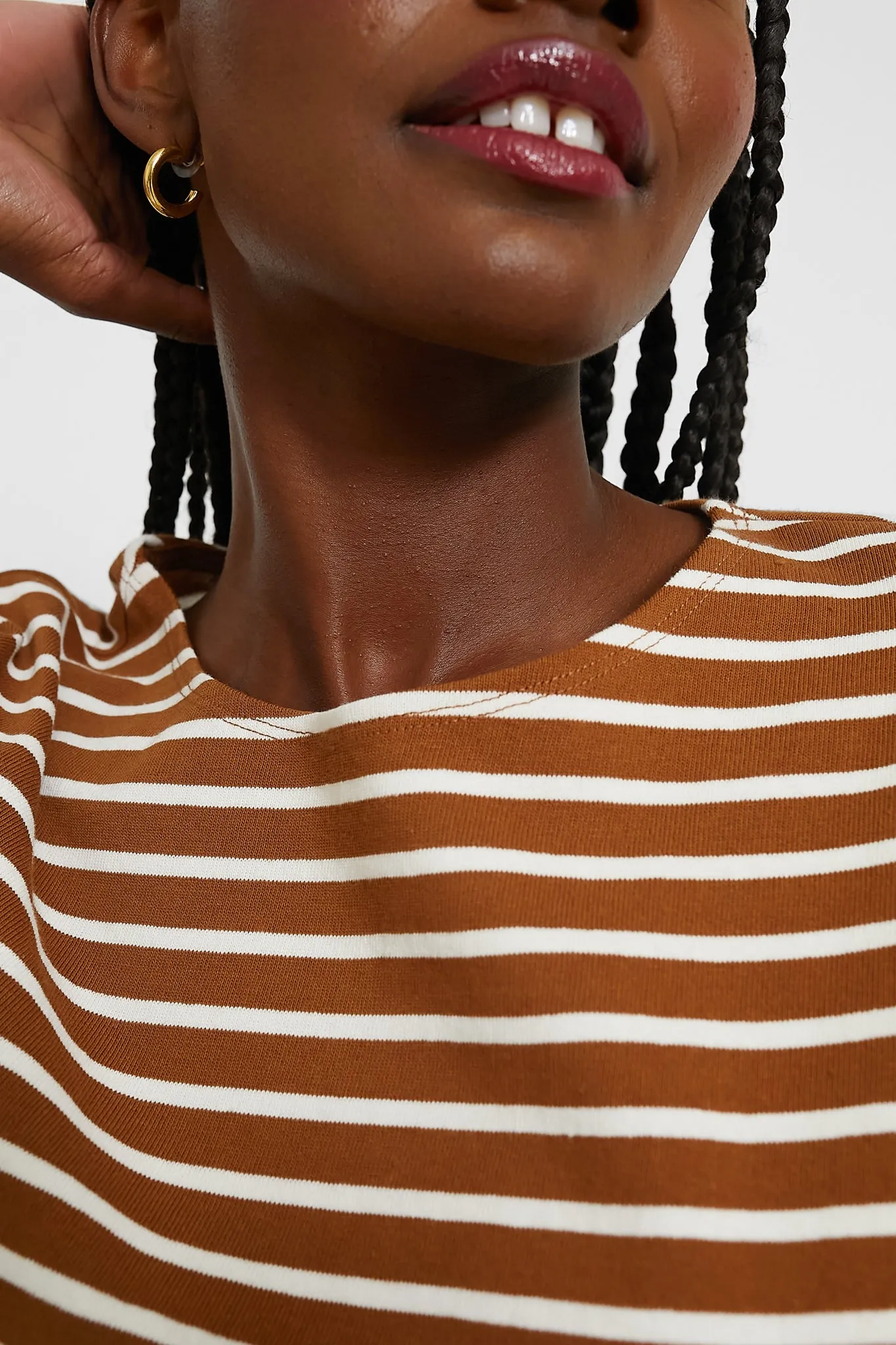 Mocha Stripe Heavyweight Knit Odelle Top sold by Tuckernuck product image thumbnail 5