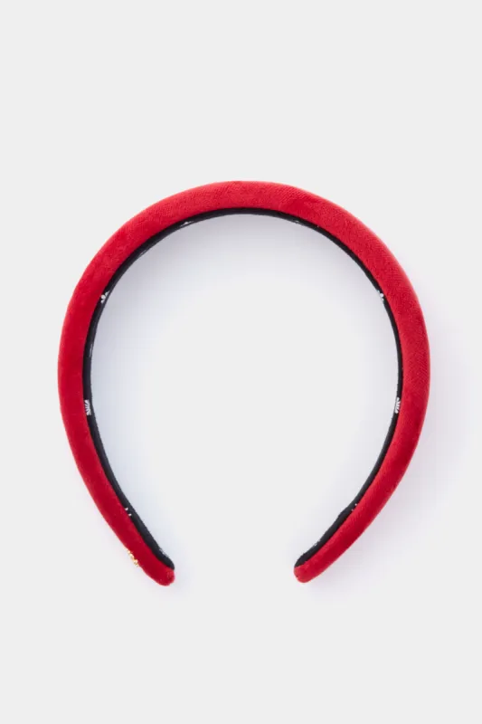 Crimson Velvet Alice Headband sold by Tuckernuck