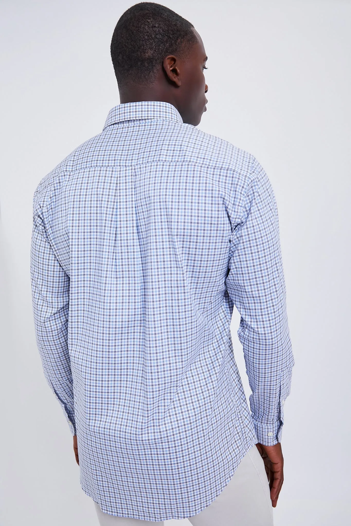 Navy Hamilton Crown Lite Cotton-Stretch Sport Shirt sold by Tuckernuck product image thumbnail 3