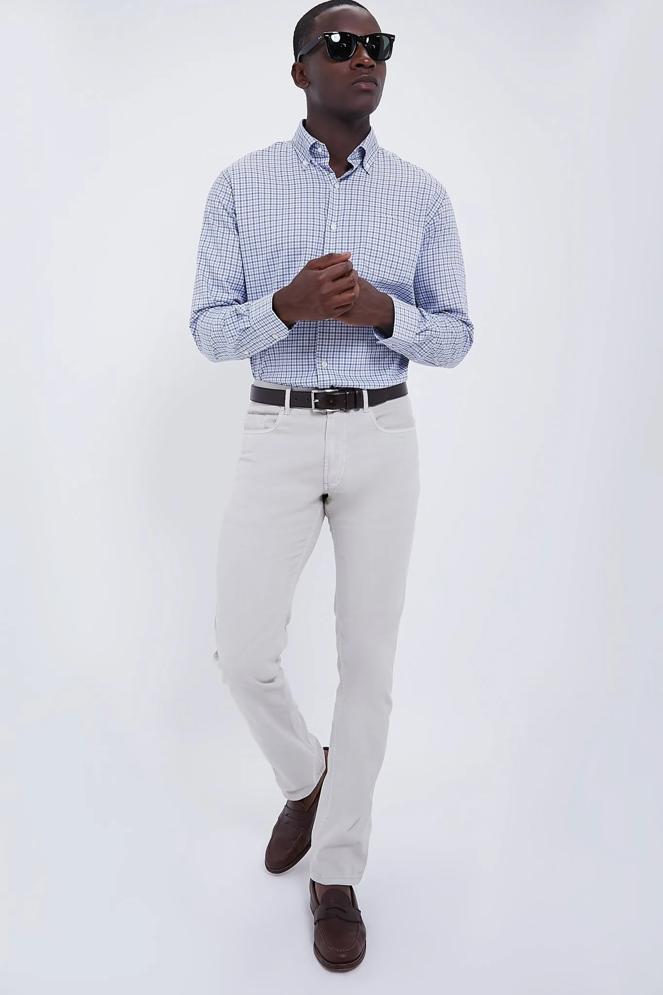 Navy Hamilton Crown Lite Cotton-Stretch Sport Shirt sold by Tuckernuck product image thumbnail 4