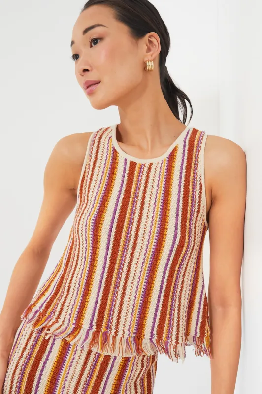 Cream Multi Criquet Top made by Vanessa Bruno