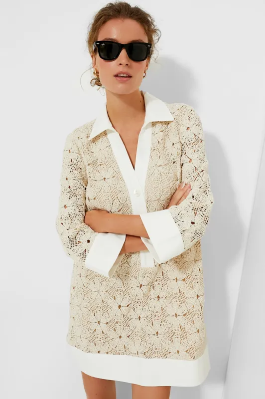 Tan Crochet Collier Dress sold by Tuckernuck