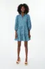 Blue Zip Front Flora Mini Dress sold by Tuckernuck