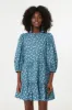 Blue Zip Front Flora Mini Dress sold by Tuckernuck