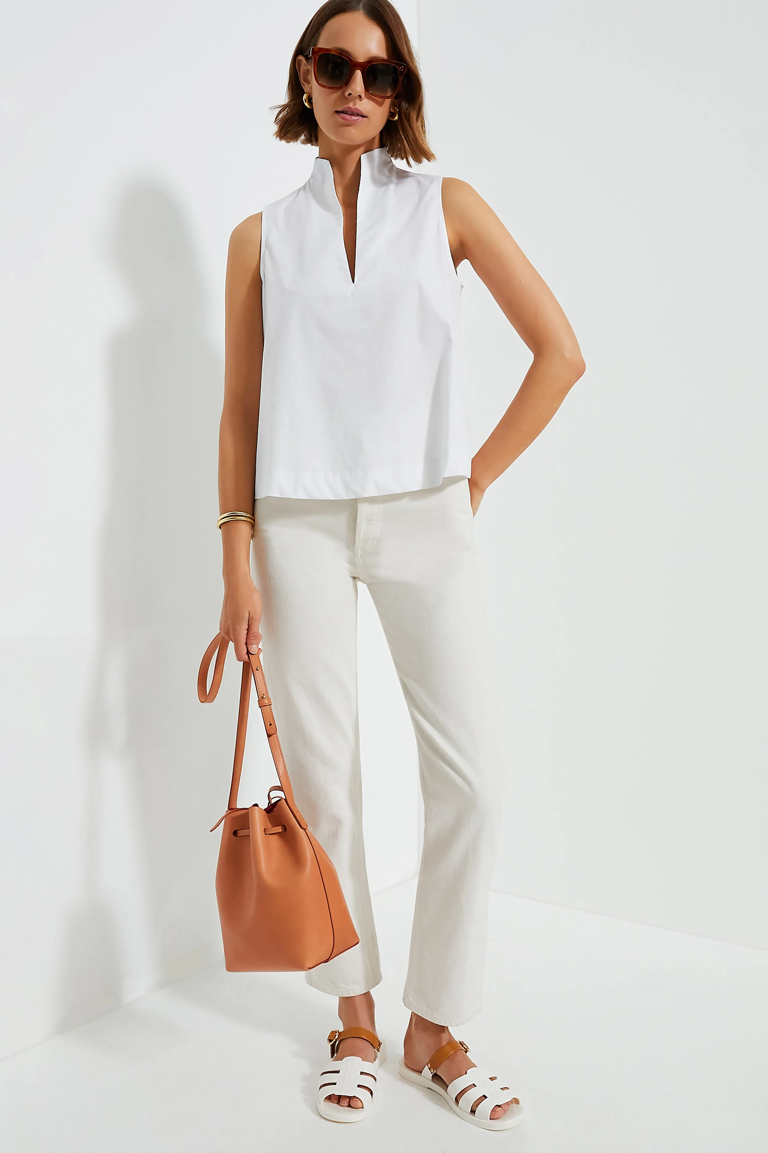 White Sleeveless Celeste Top sold by Tuckernuck product image thumbnail 2