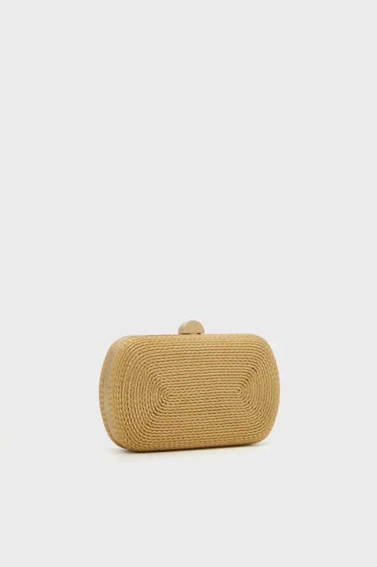 Gold Martina Coiled Rope Clutch sold by Tuckernuck
