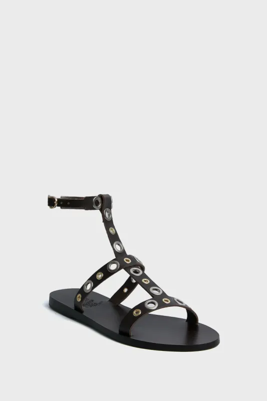 Dark Brown Klelia Eyelets Sandals sold by Tuckernuck