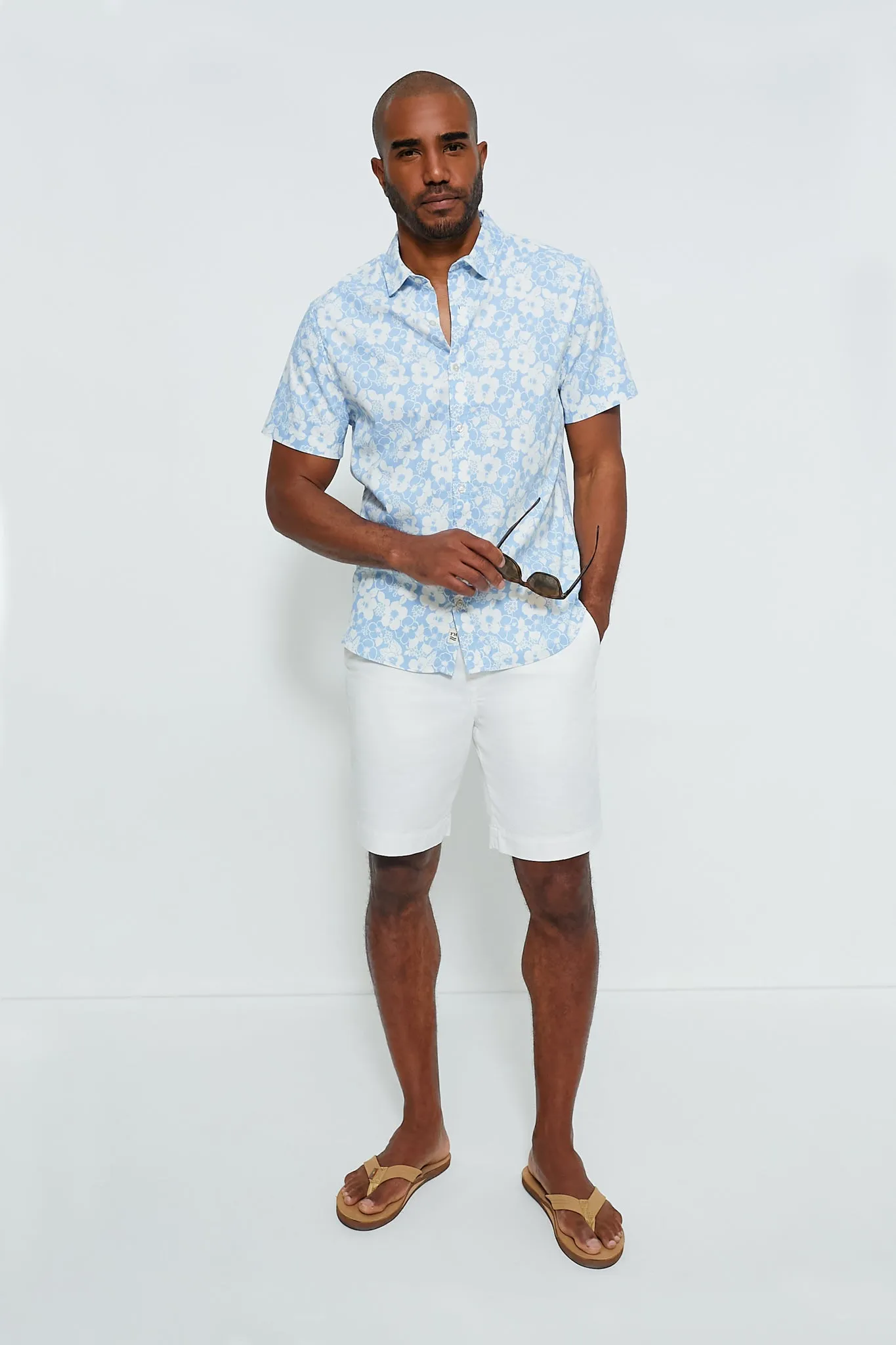 Light Blue Hibiscus Short Sleeve Windward Shirt sold by Tuckernuck product image thumbnail 2