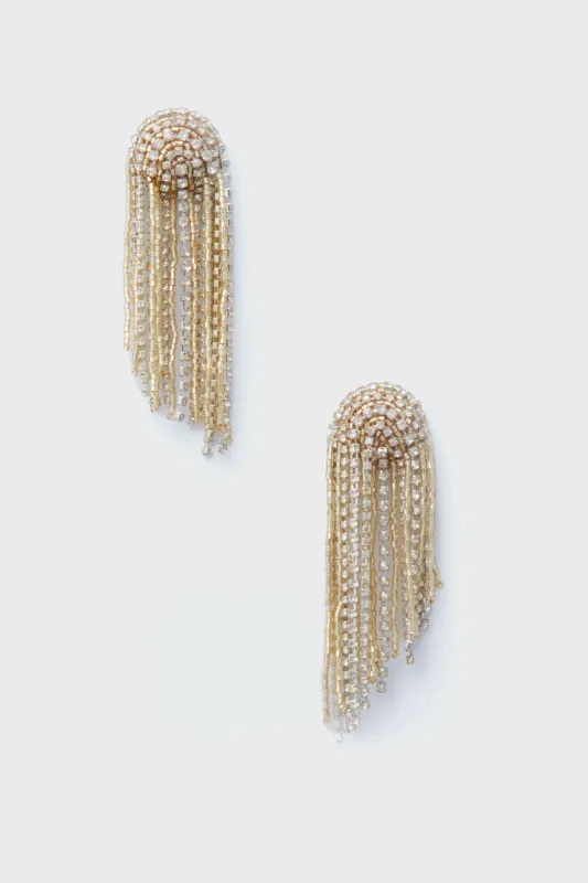 Gold Noor Crystal Earrings made by Mignonne Gavigan