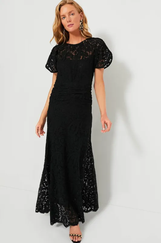 Black Broderie Lace Maxi Dress sold by Tuckernuck