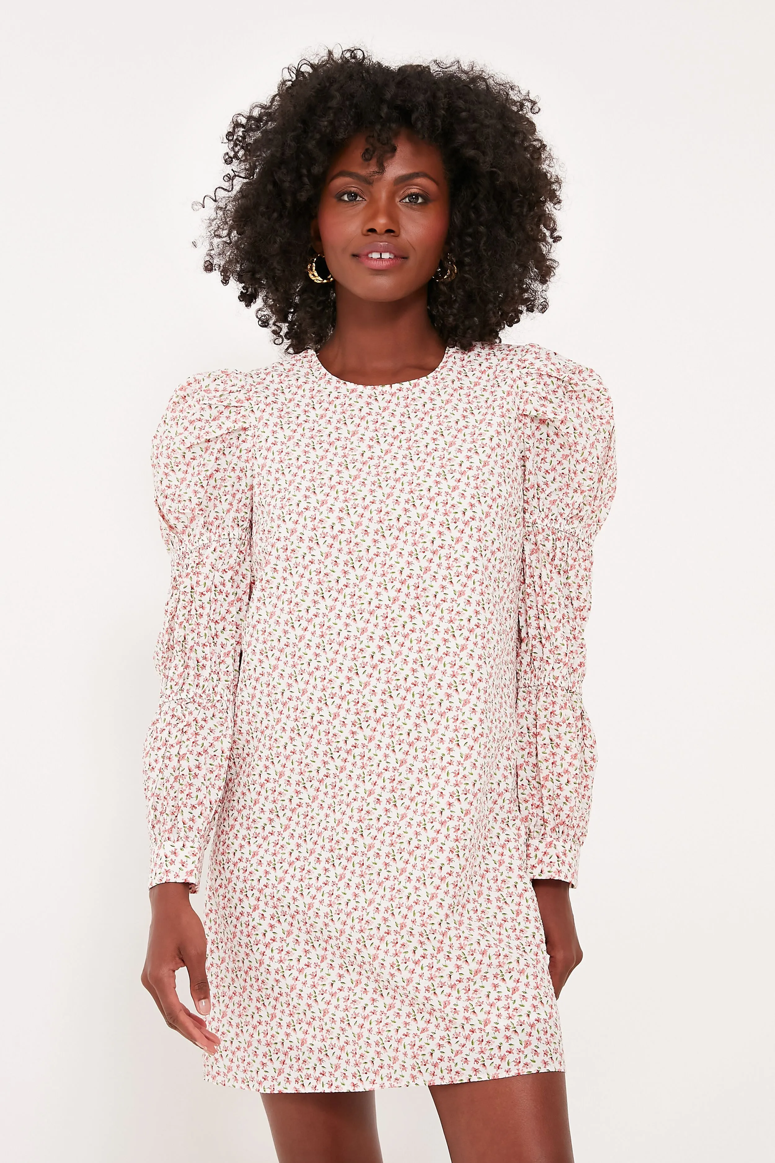 Textured Floral Puff Sleeve Clemons Mini Dress sold by Tuckernuck product image thumbnail 3