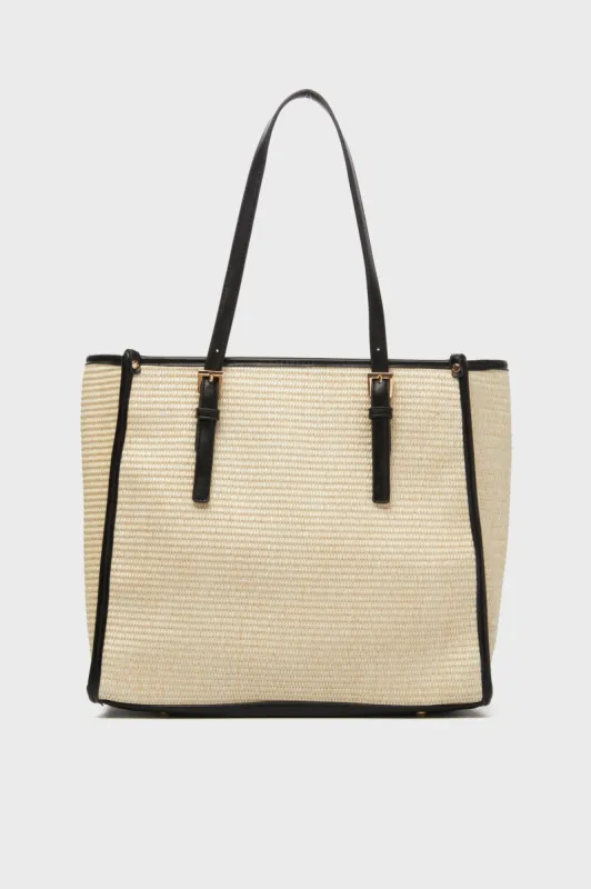 Natural Black Brixley Tote sold by Tuckernuck