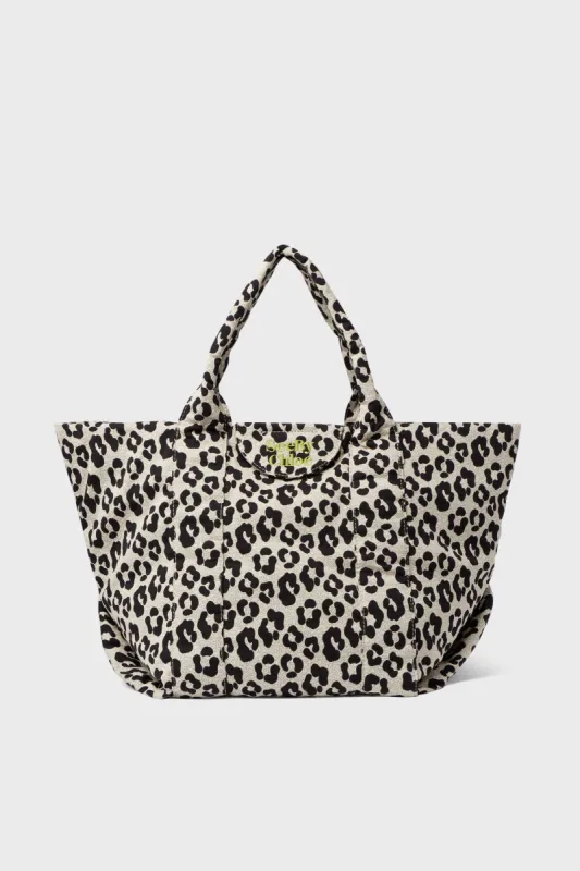 Cement Beige Leopard Laetizia Tote sold by Tuckernuck