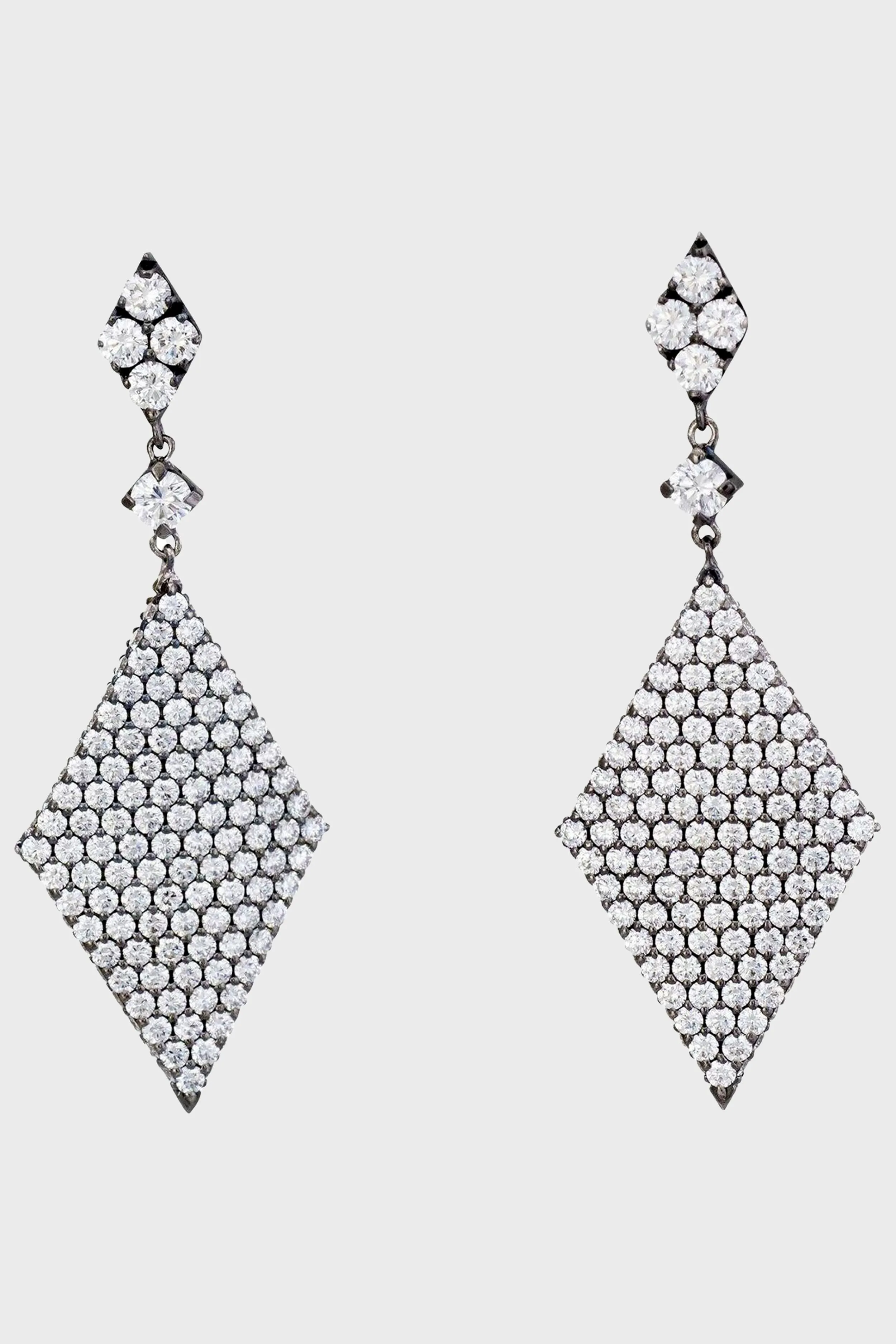 Diamond Triangle Pendant Drop Earrings 18k sold by Tuckernuck